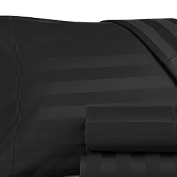 new BLACK STRIPE Charter Club Damask 550TC 100% Cotton KING EXTRA DEEP Sheet Set - Picture 9 of 13
